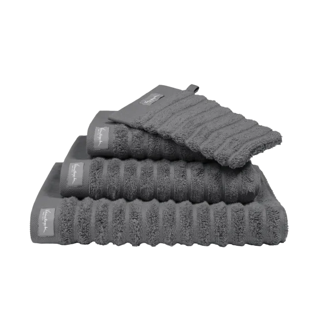 Vandyck Home Wave håndkle vaskehanske 16x22 dark grey bomull