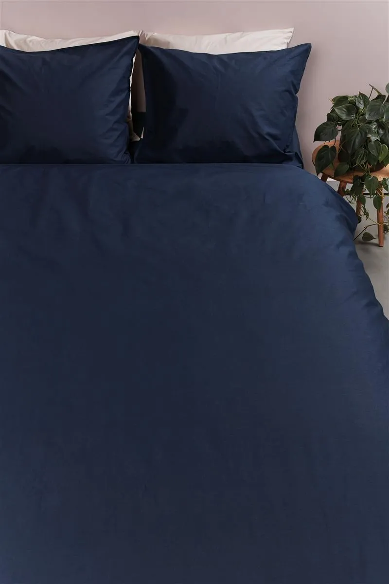 Ambiante Cotton Uni dynetrekk 140x200 mørkeblå bomull