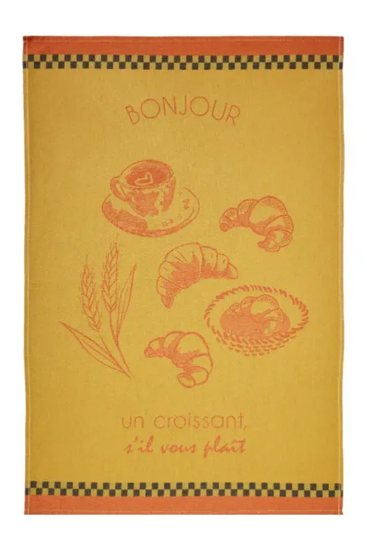 Coucke The Croissant kjøkkenhåndkle 50x75 gul bomull