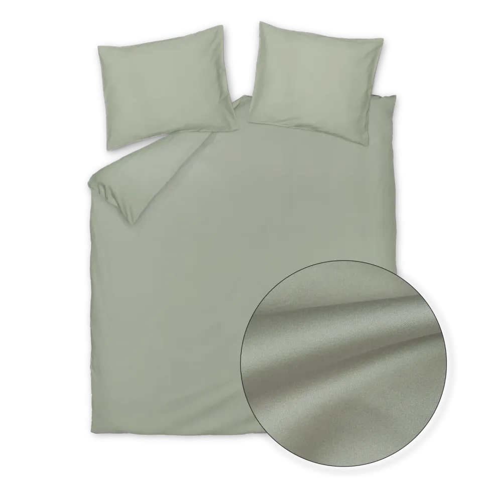 Vandyck Satin Luxe dynetrekksett smoke green bomull