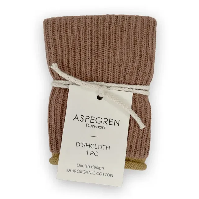 Aspegren Denmark Ripple Rootbeer klut 26x26 cm økologisk bomull