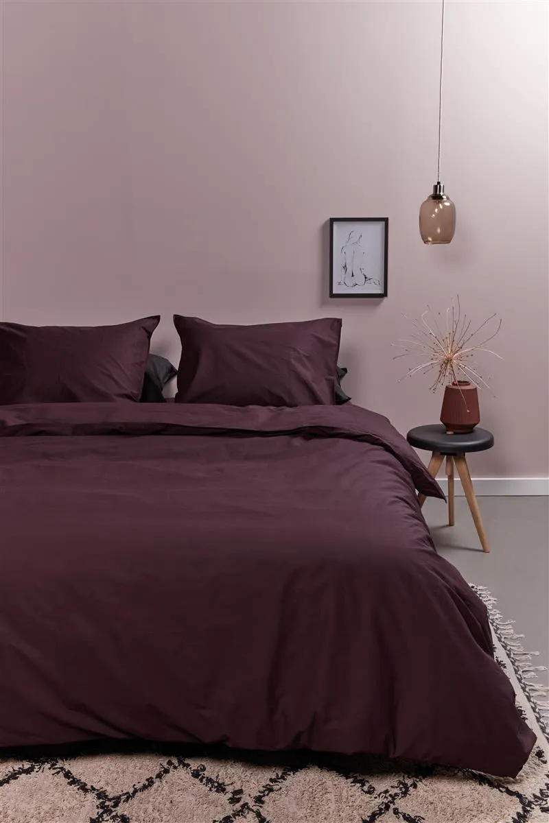 Ambiante Cotton Uni dynetrekk 140x200 mørkerød bomull