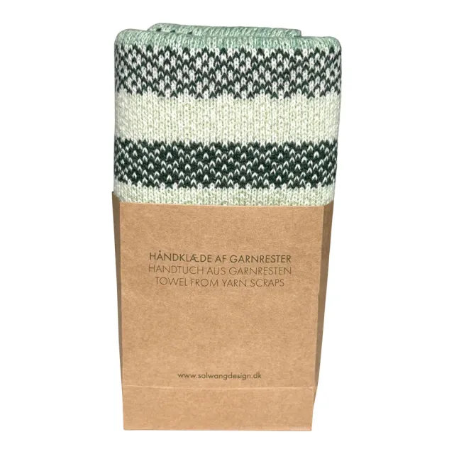 Solwang Almue håndkle grønn restgarn jacquard