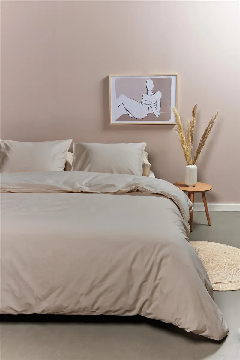 Ambiante Cotton Uni dynetrekk 140x200 cm taupe bomull