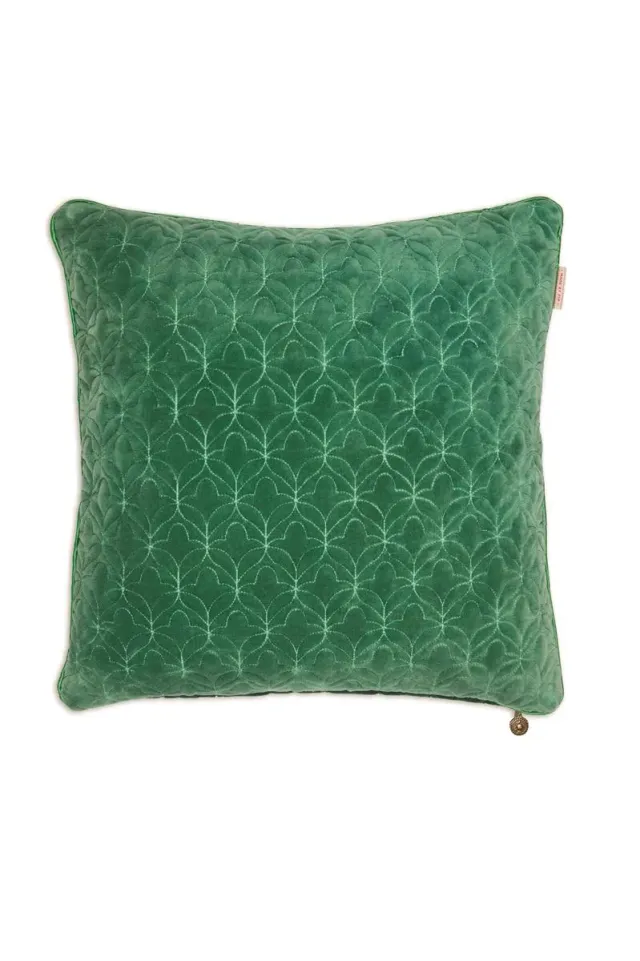 Pip Studio Quilty Dreams pyntepute grønn 45x45 cm fløyel