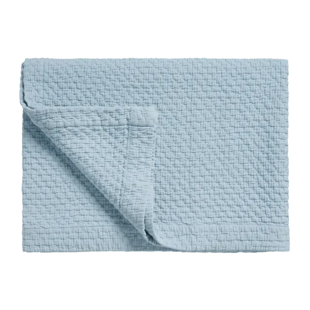 Vandyck Pure 82 sengeteppe dusty blue bomull