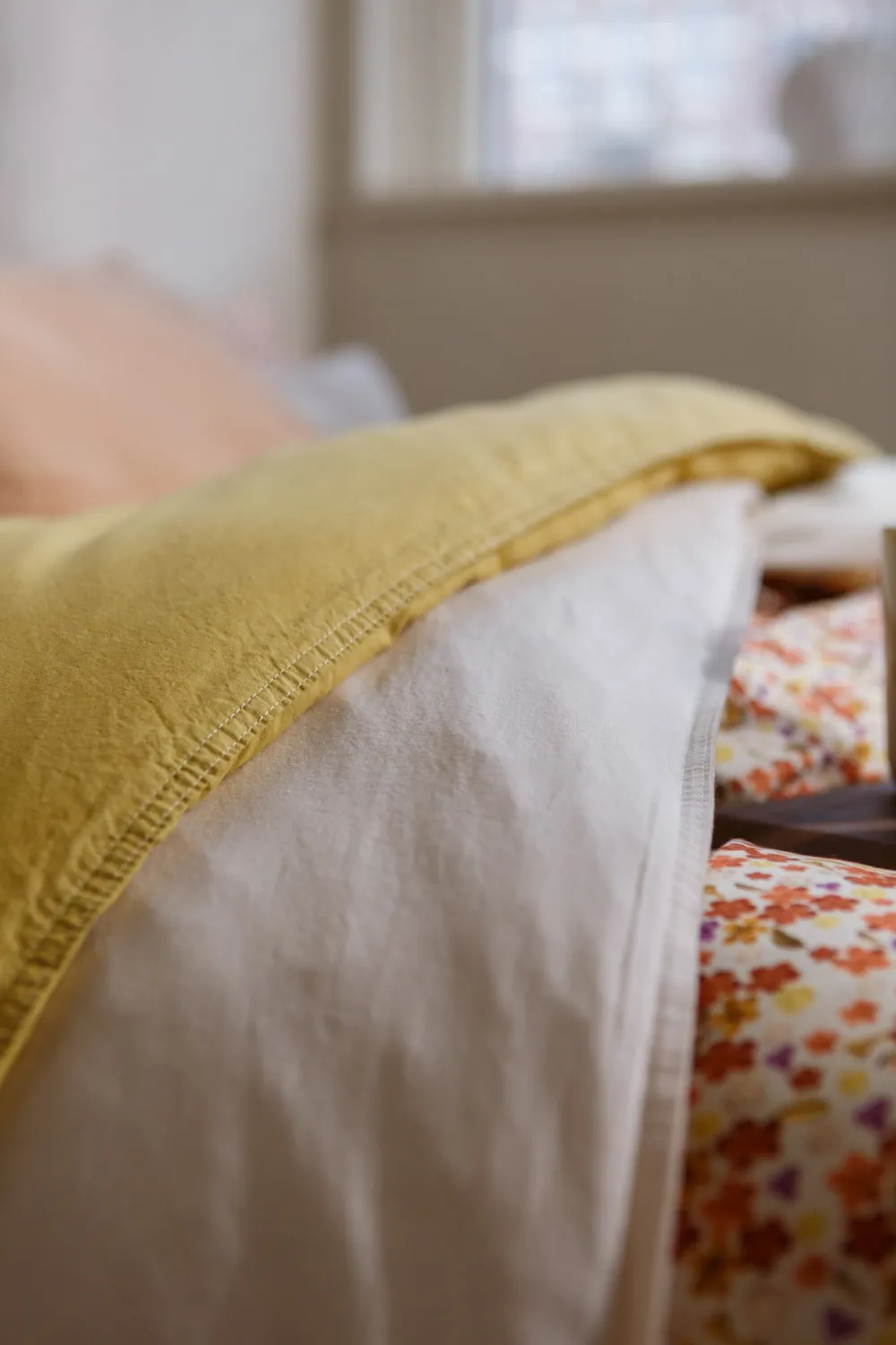 Vandyck Washed Cotton sengesett dobbelt cream tan bomull