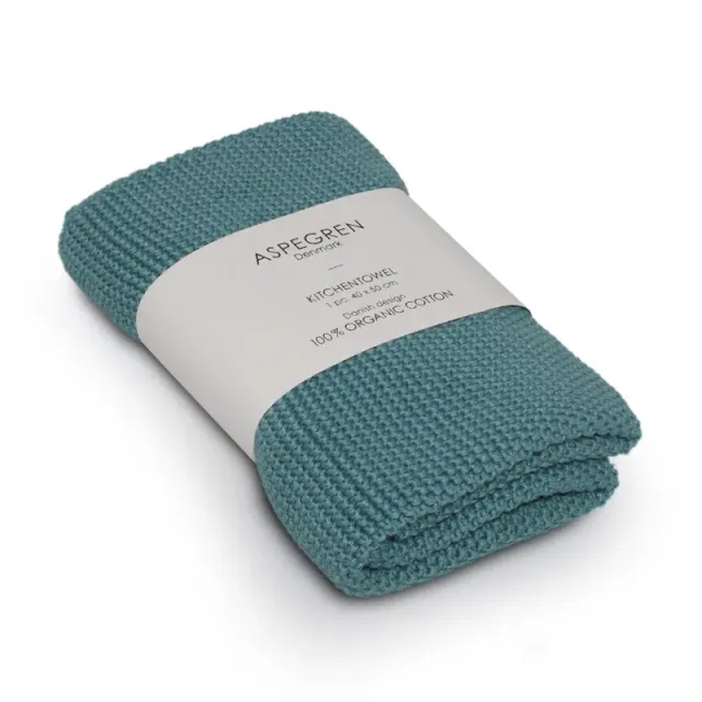 Aspegren Denmark Solid kjøkkenhåndkle 40x50 Aqua Sea