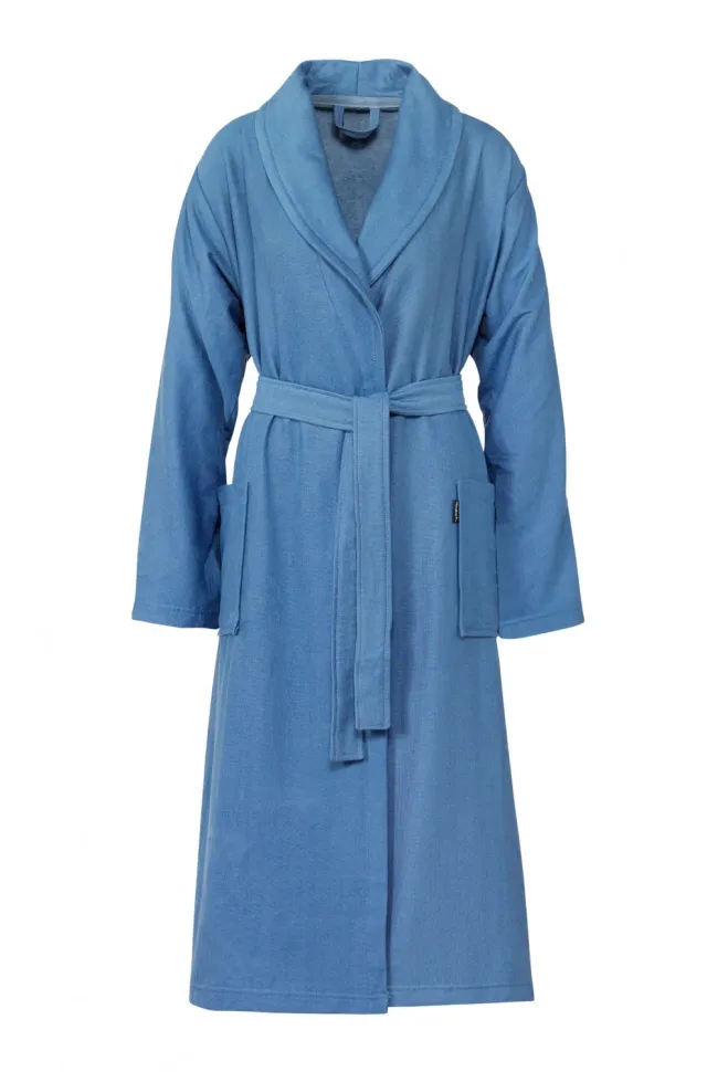 Vandyck York morgenkåpe steelblue medium bambus