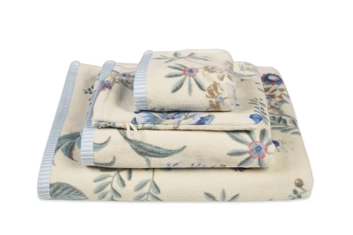 Pip Studio Secret Garden badehåndkle 70x140 hvitblått