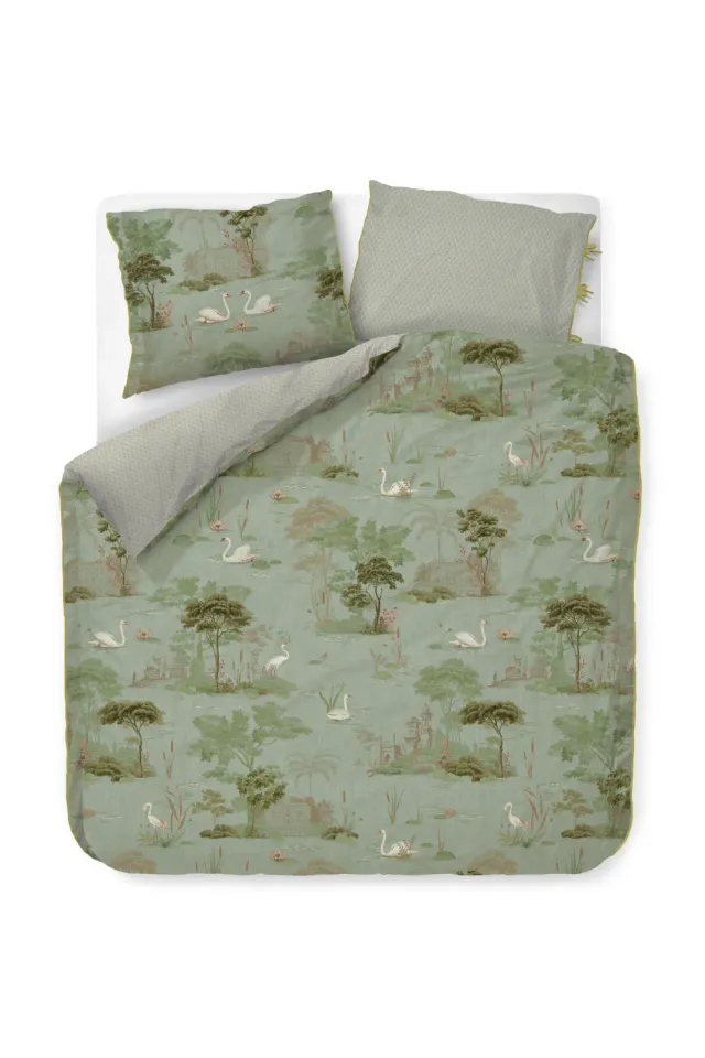 Pip Studio Darjeeling Days putetrekk 60x70 grønn bomull