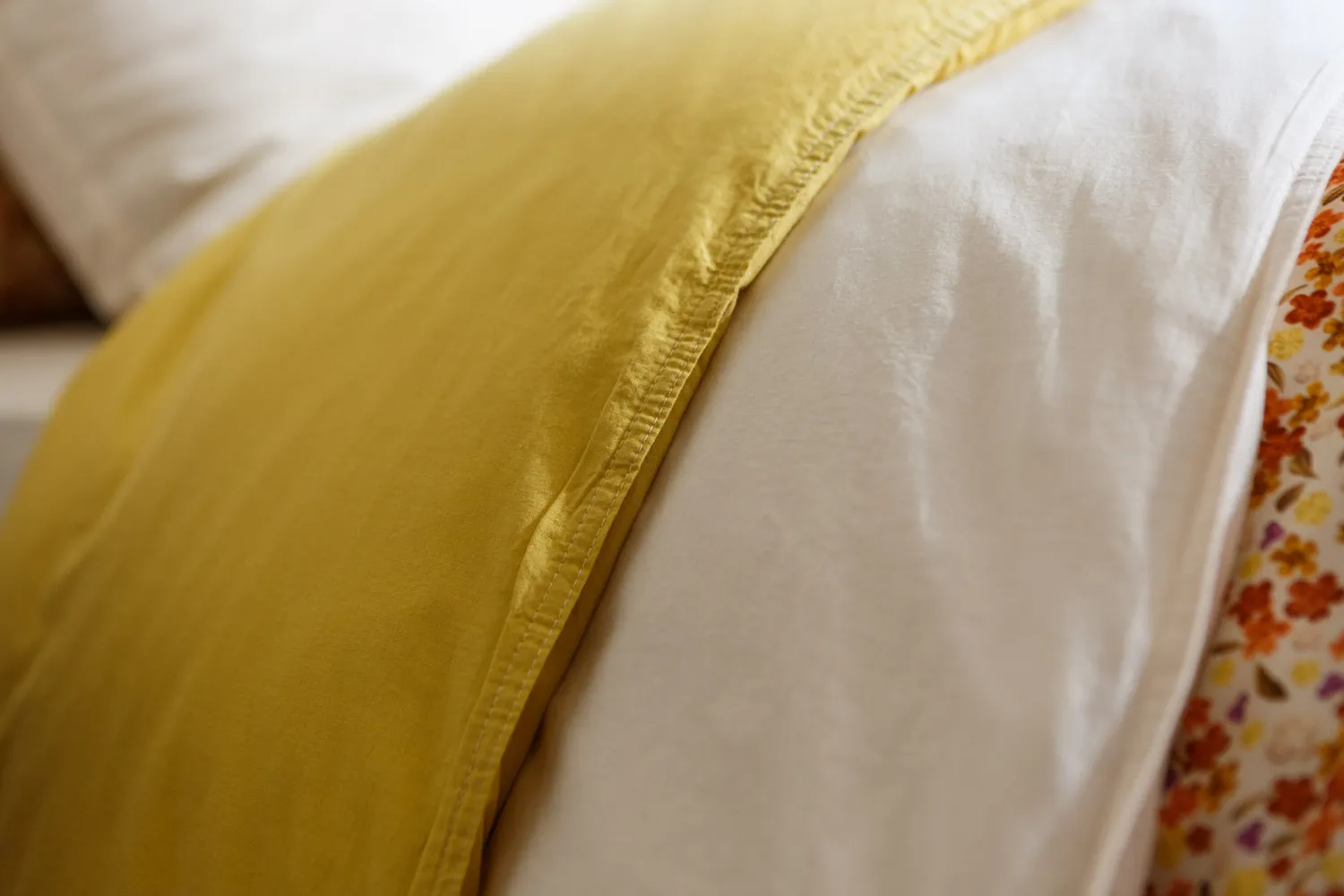 Vandyck Washed Cotton sengesett dobbelt cream tan bomull