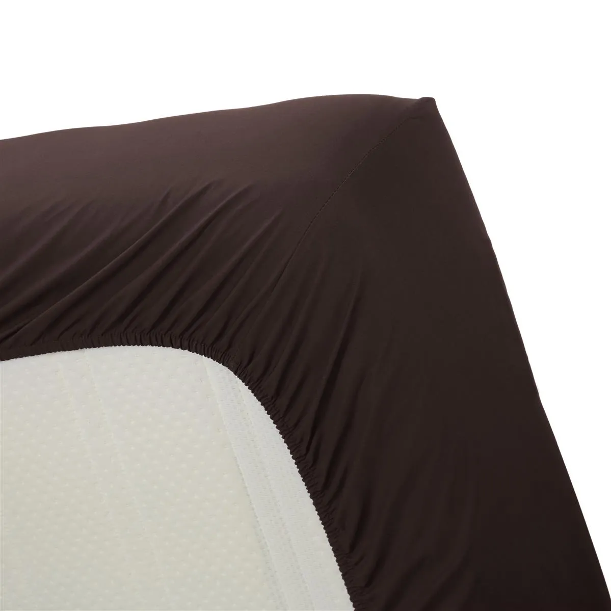 Ambiante Cotton Uni laken med strikk 140x200 brun bomull