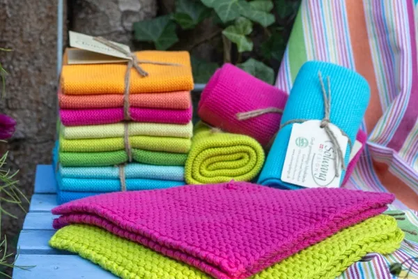 Solwang Design Pink gryteklut 2-pk strikket økologisk