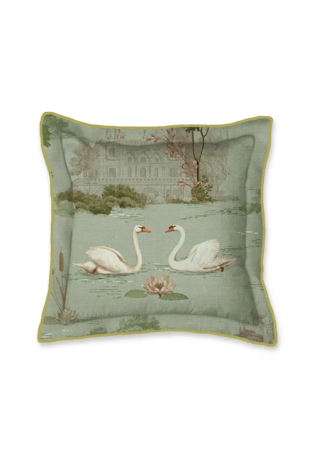 Pip Studio Darjeeling Days pyntepute 45x45 grønn bomull