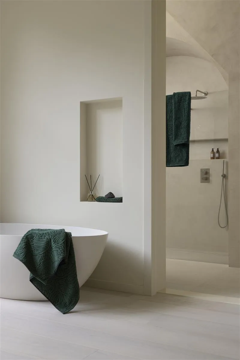 MOOOI Dodo Pavone badehåndkle 70x140 mørkegrønn jacquard