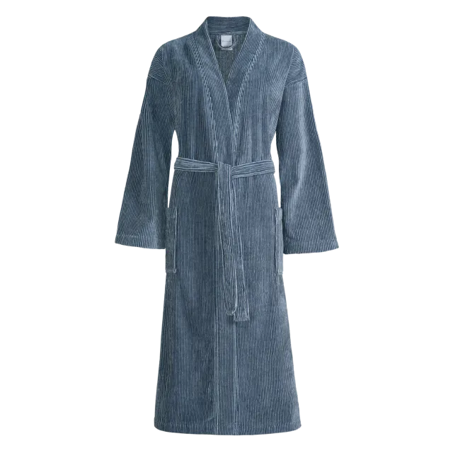 Vandyck Antonio badekåpe vintage blue Medium stripet bomull