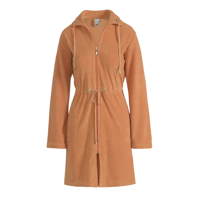 Vandyck Vogue badjas light apricot Large kort jersey