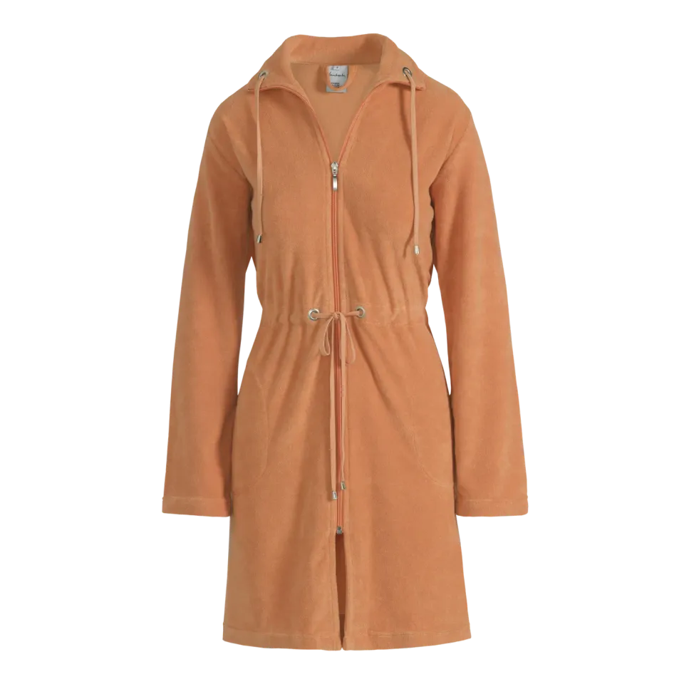 Vandyck Vogue badjas light apricot Large kort jersey