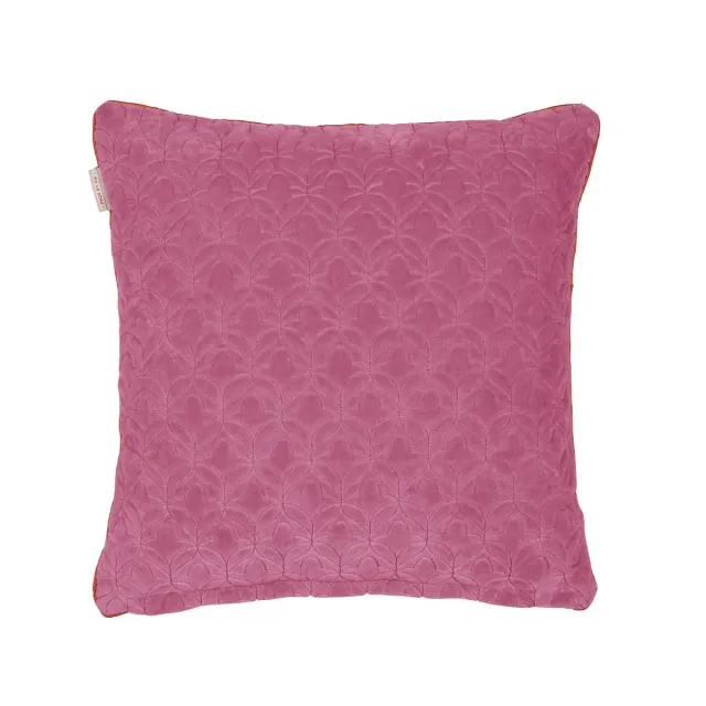 Pip Studio Quilty Dreams pyntepute korallrød 45x45 cm fløyel