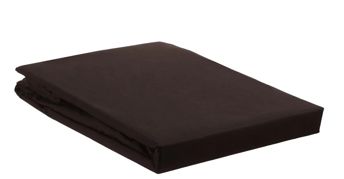 Ambiante Cotton Uni laken med strikk 140x200 brun bomull
