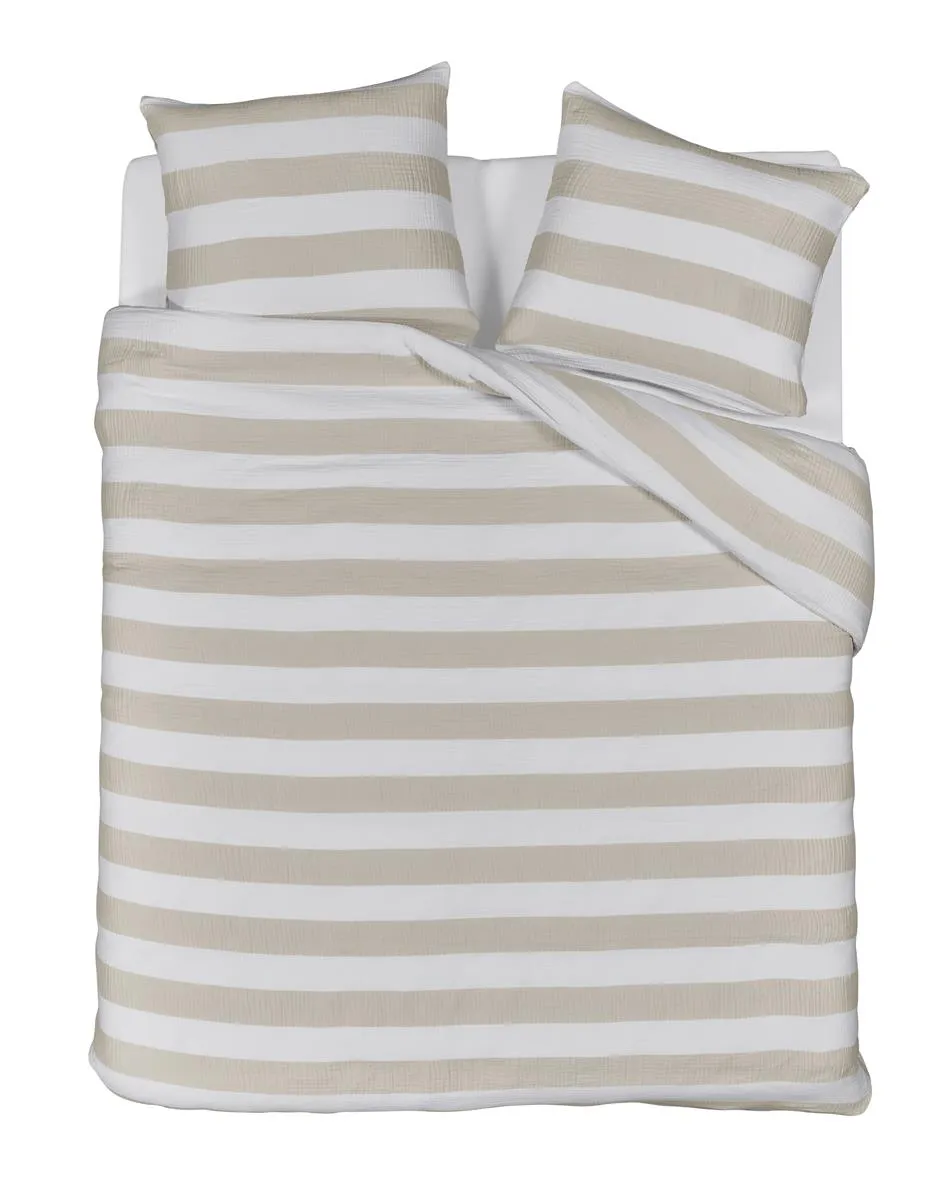 Rivièra Maison Striped dynetrekk 200x200/220 +2 putevar sand