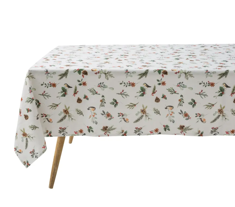 Coucke Magic Christmas bordduk hvit 180x300 bomull lin