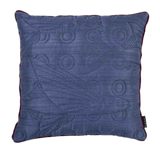 Moooi Flying Coral Fish pyntepute 50x50 blå råsilke