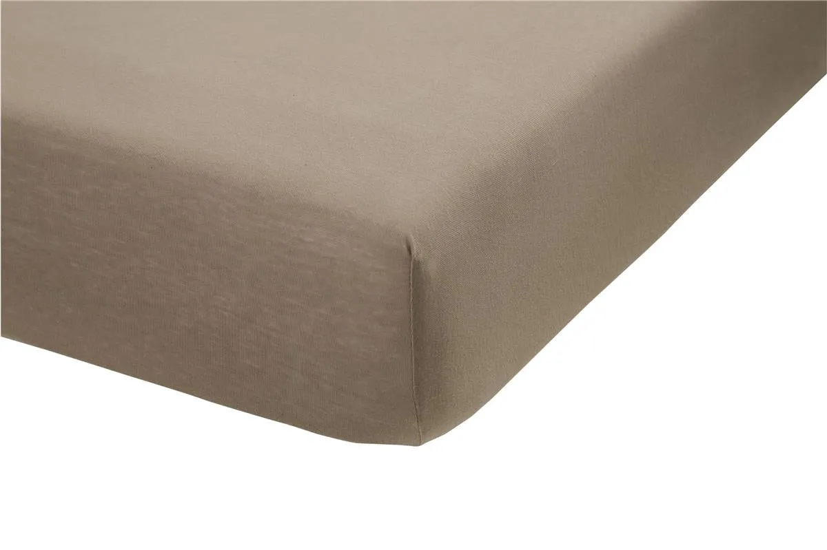 Ambiante Jersey topplaken 90x200 taupe bomull