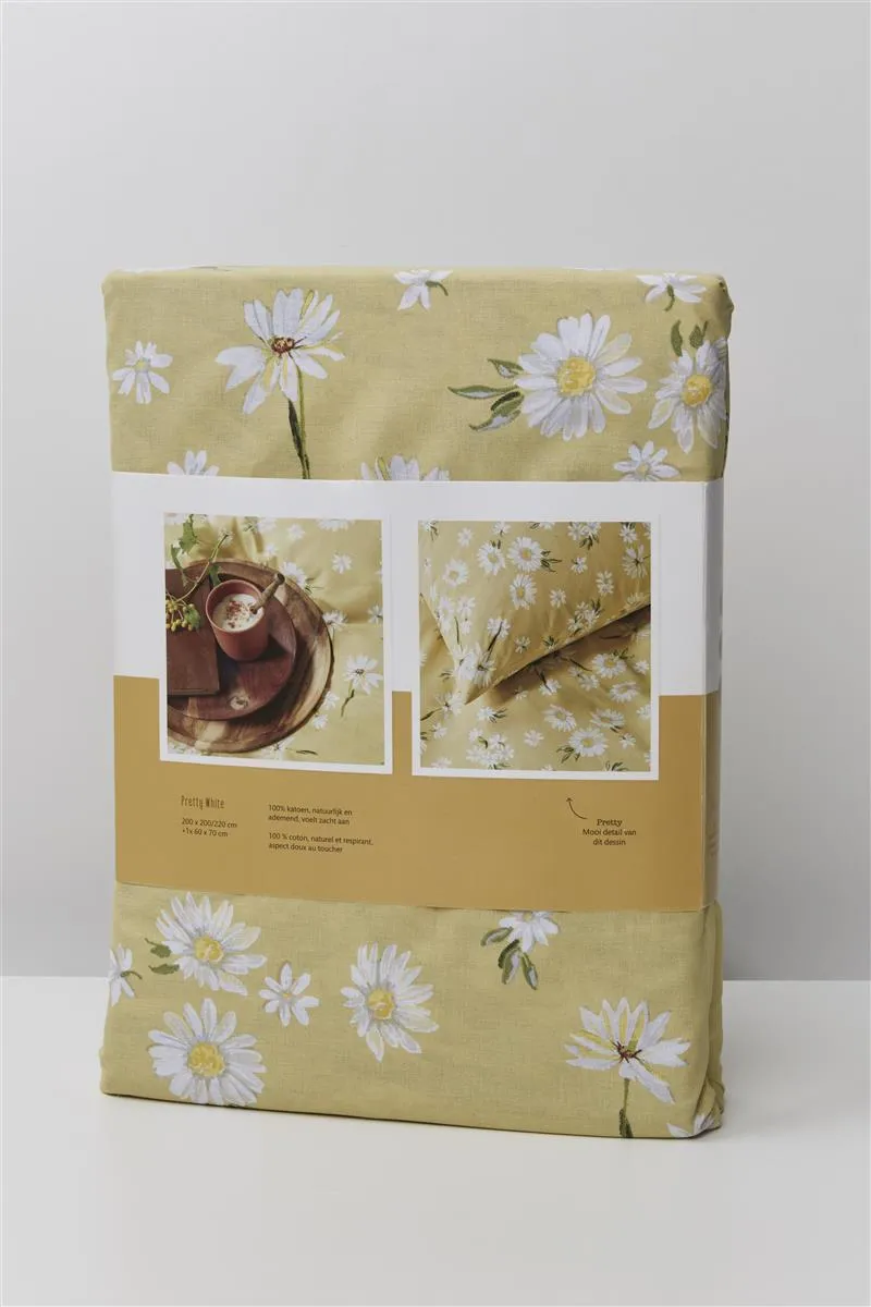 Ariadne at Home Daisies dynetrekk 140x200 lysegul blomster