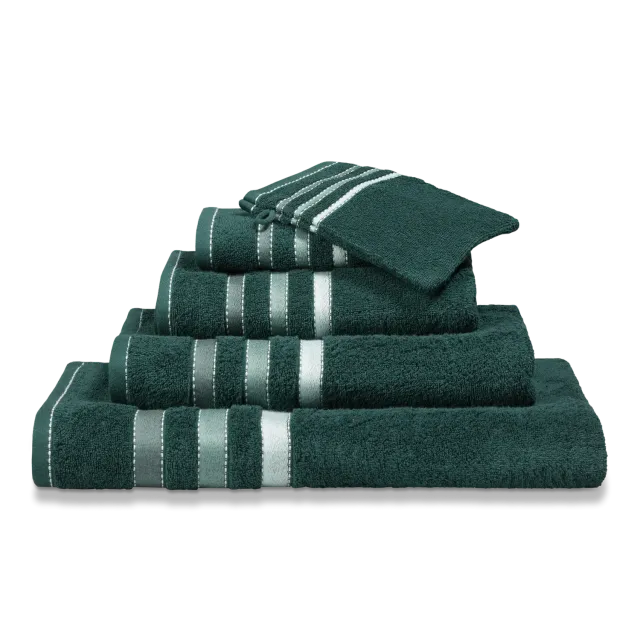Vandyck Prestige Lines håndkle dark green 60x110 stripete