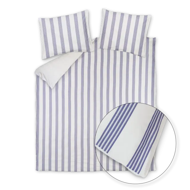 Vandyck Pure 95 dynetrekksett indigo 140x200 striper