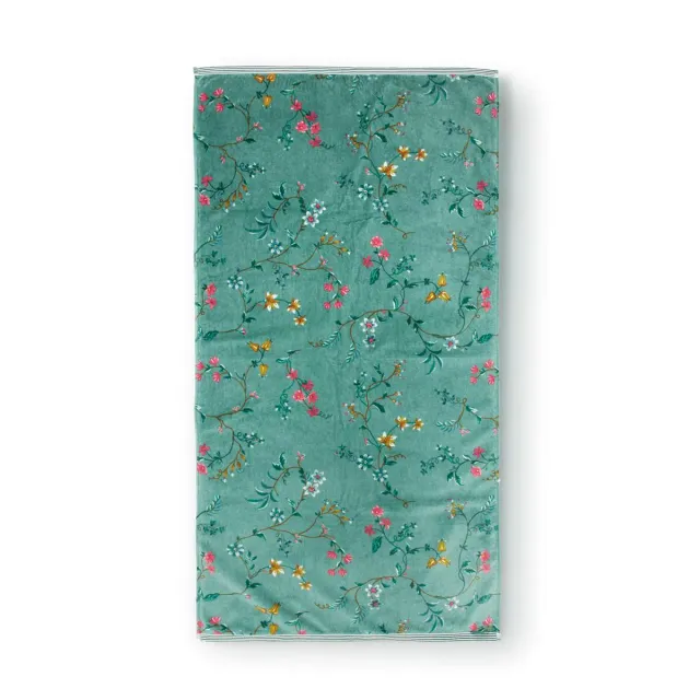 Pip Studio Les Fleurs badehåndkle grønn 70x140