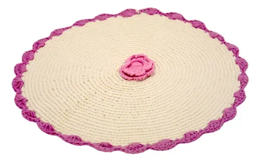Solwang Design potetvarmer heklet rosa/natur bomull