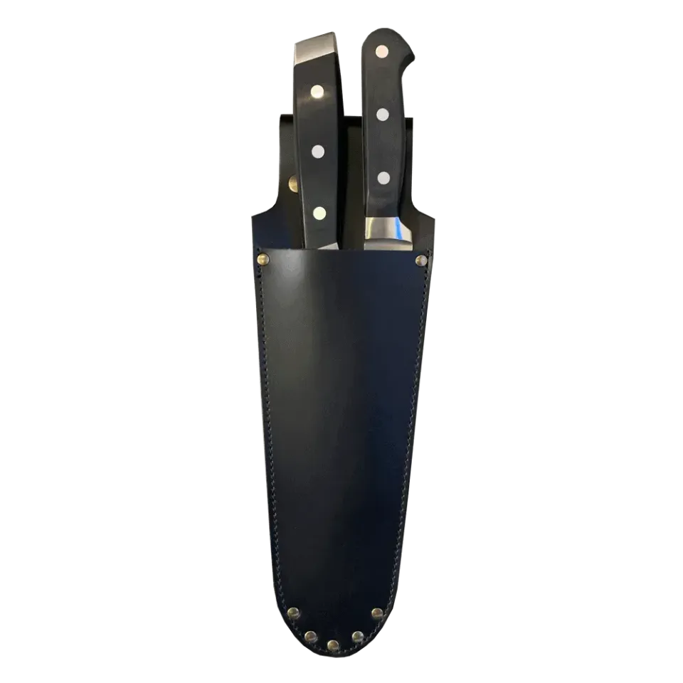 Xapron knivholder 2 kniver cognac skinn
