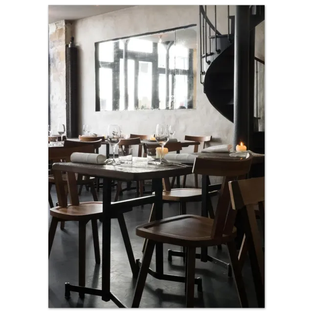 Hellstrøm Restaurant Septime Paris kunsttrykk 40x60 halvblank