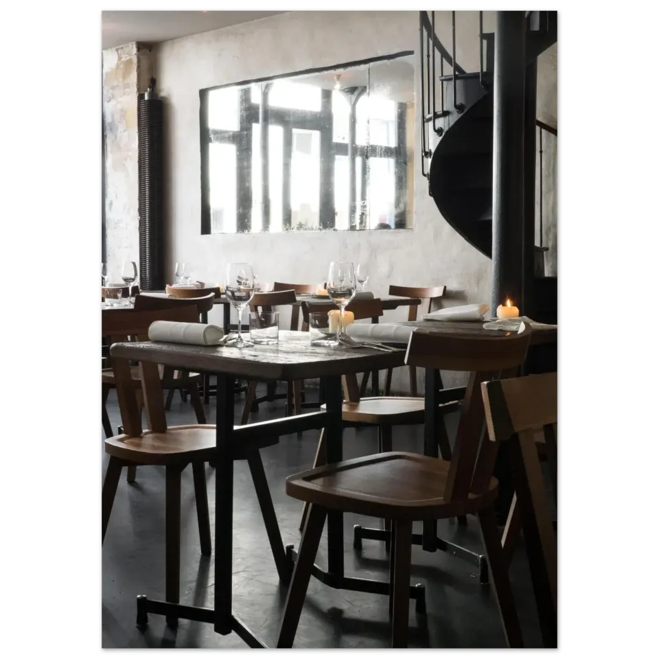 Hellstrøm Restaurant Septime Paris kunsttrykk 40x60 halvblank
