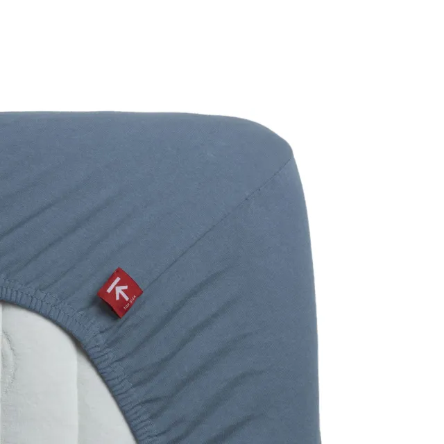 Beddinghouse Jersey Stretch splittopplaken 160x200 blå bomull
