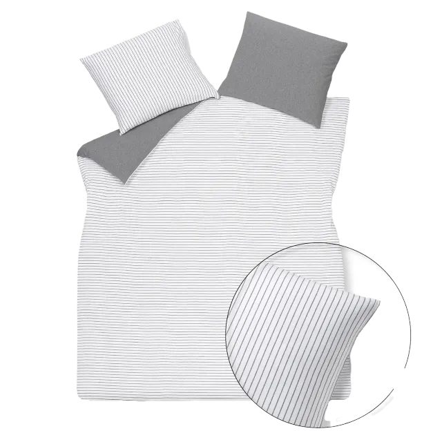 Vandyck Home 85 dynetrekksett 200x200 hvit stripet jersey