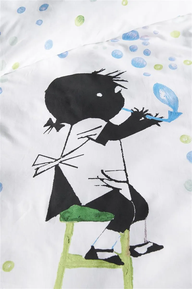 Beddinghouse Fiep Bellenblazen barnesengetøy 140x200 blågrønn