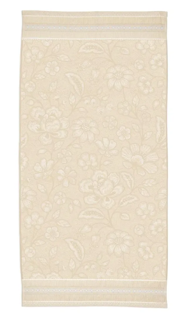 Pip Studio Jasmin Jacquard badehåndkle sand 70x140