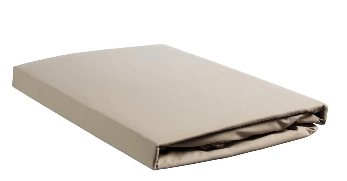 Ambiante Cotton Uni splittopplaken 140x200 taupe bomull
