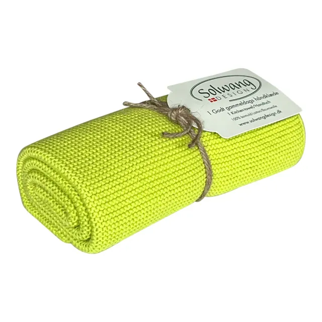 Solwang Design strikket håndkle lime 1-pk økologisk
