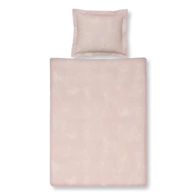 Vandyck Animal Kids dynetrekksett 120x150 rosa bomull