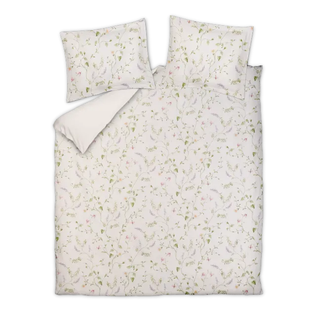 Vandyck Virella sengetøysett cream tan 140x200/220 sateng blomster