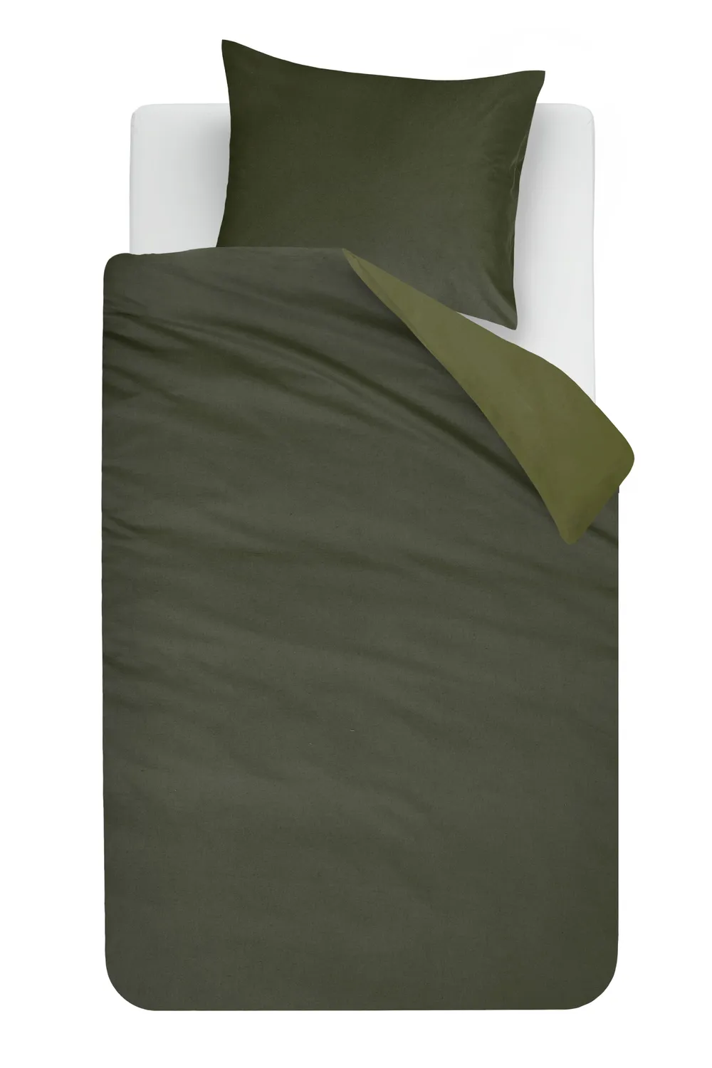 Beddinghouse Warm dynetrekksett grønn flanell