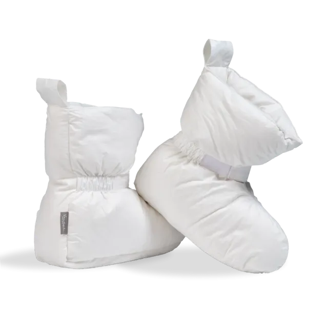 Vandyck duntøfler white dun L/XL