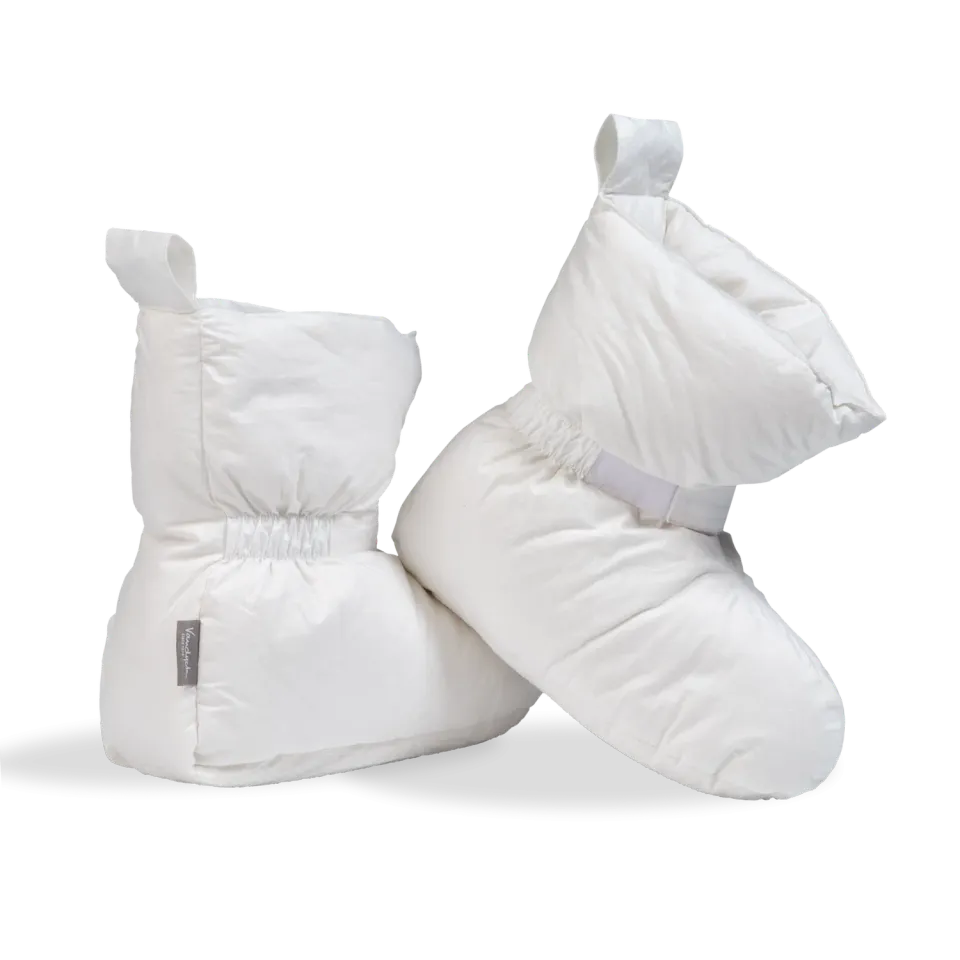 Vandyck duntøfler white dun L/XL
