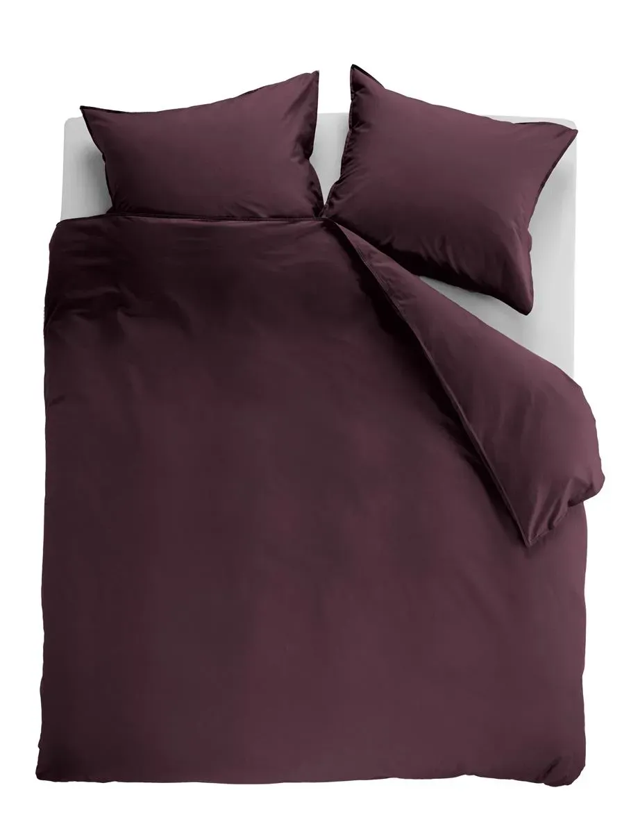 Ambiante Cotton Uni dynetrekk 140x200 mørkerød bomull
