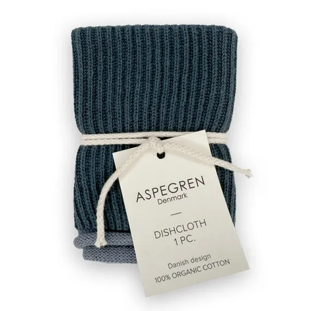 Aspegren Denmark Ripple Navy oppvaskklut 26x26 cm økologisk